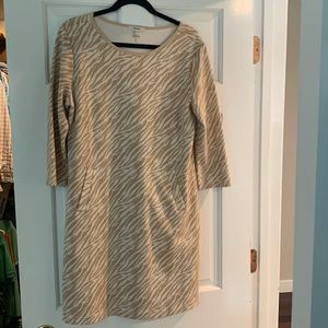 EUC tan and white dress by Tyler Boe